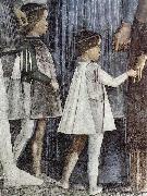 Andrea Mantegna, Freskenzyklus in der Camera degli Sposi im Palazzo Ducale in Mantua, Szene: Zusammentreffen von Herzog Ludovico Gonzaga mit Kardinal Francesco Gonzaga